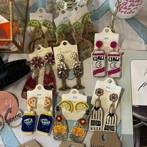 alcohol earrings, tequila, rose, blue moon, topo, champagne, vodka